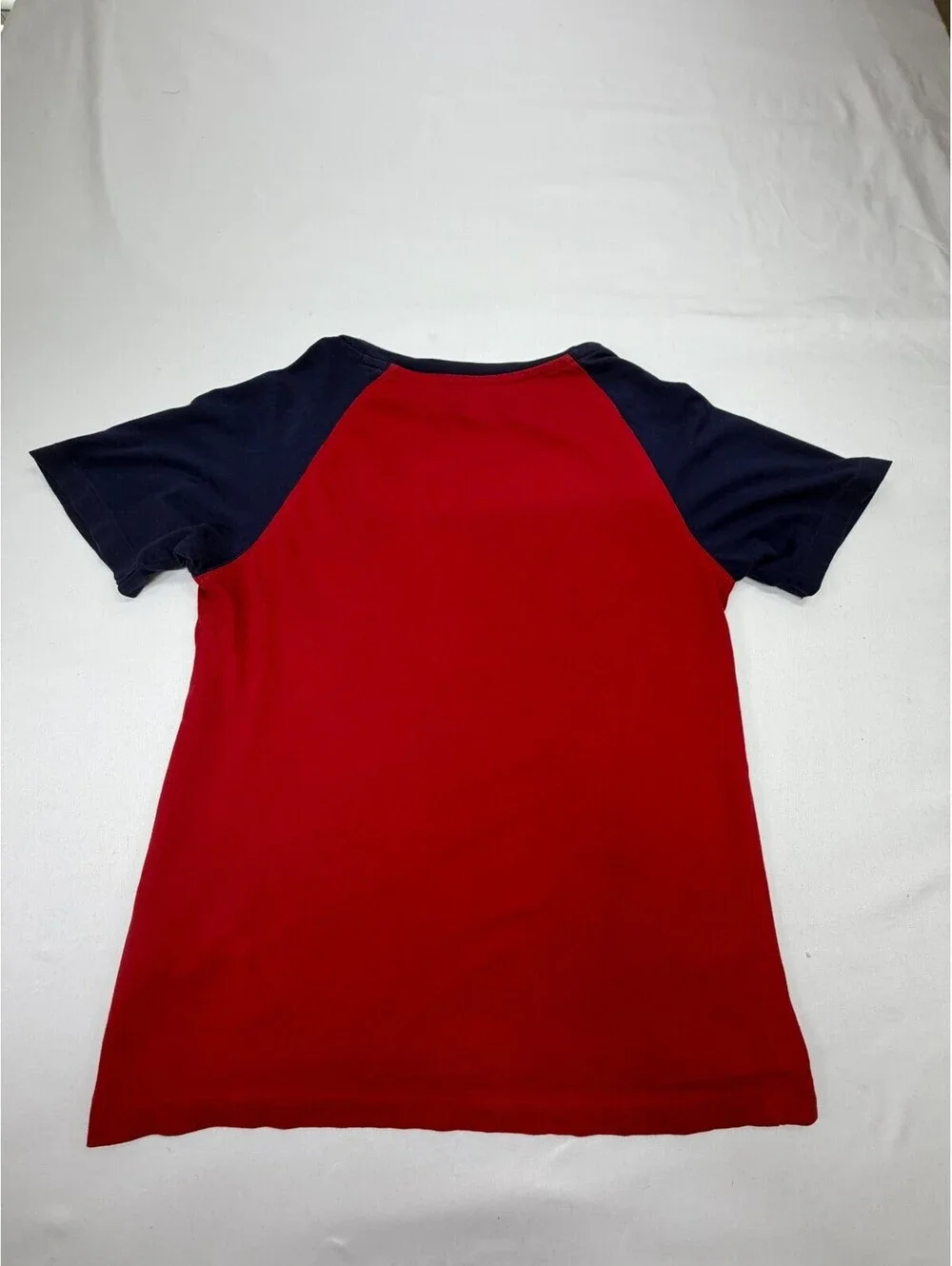 Polo Ralph Lauren Boy's T-Shirt Short Sleeve Cotton Colorblock Size S Red Blue